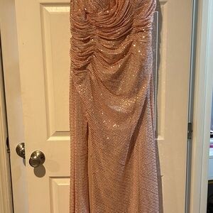 Elegant Pink Sequin Wedding Dress